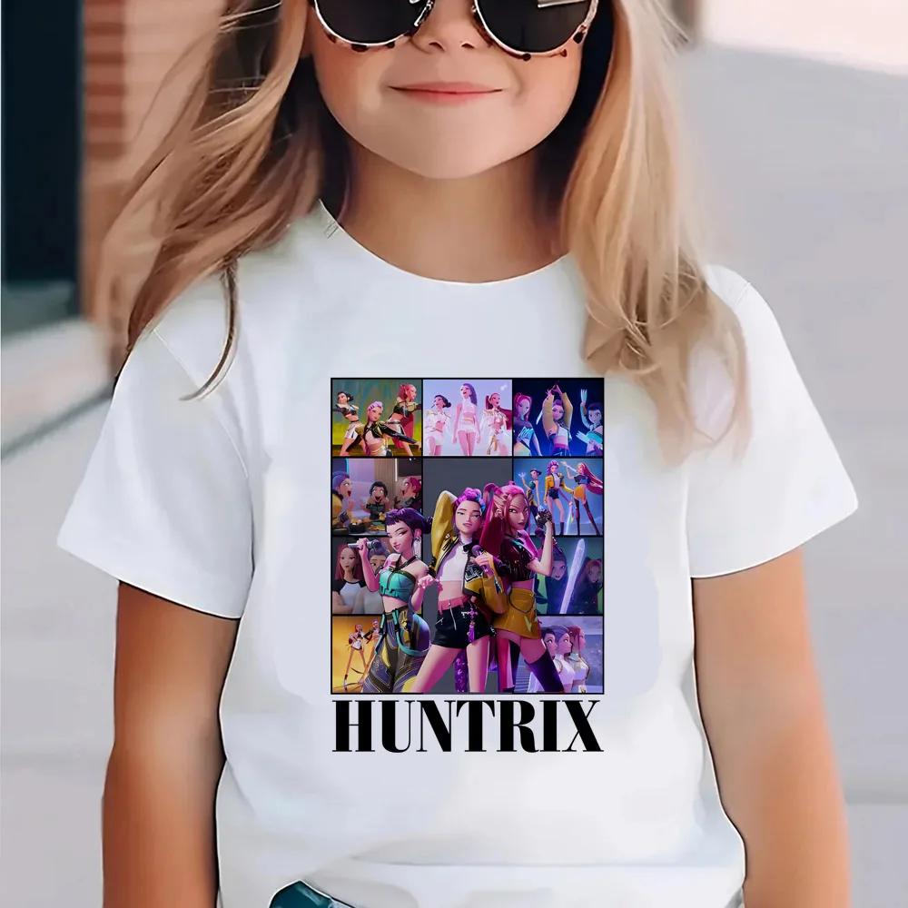KPop Demon Hunters Kids Clothes 2026 Hot Anime T-shirt Harajuku Girls Casual T-Shirt Fashion Movie T Shirts