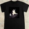 Funny Smoking Cat Graphic Unisex Tshirt Black Short Sleeve Tshirt Female Clothes Casual Top Streetwear Harajuku Unisex Clothing