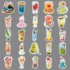 50 Creative Decorative Stickers for Food Beverage Juice and Drink Themed Notebooks and Tablets