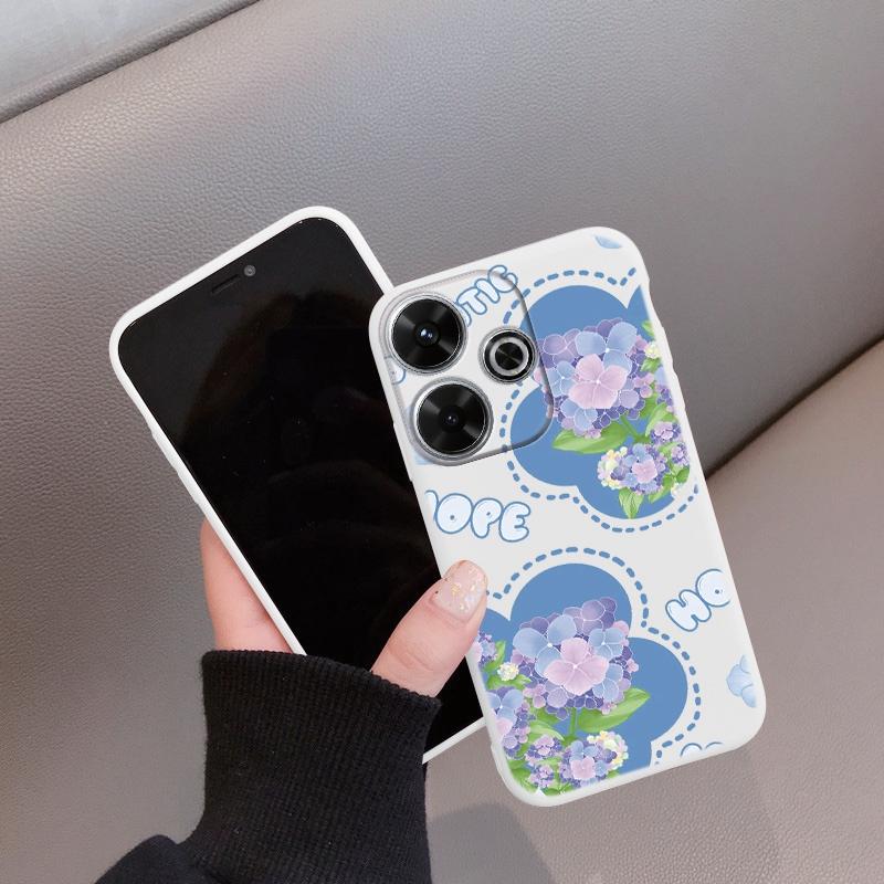 

М який силіконовий чохол Flower для Samsung A55 A35 M35 S24 Xiaomi Redmi Note 13 Pro 14 Poco C65 iPhone Huawei Honor 200 90 Протиударна накладка Realme Camera Realme 12 5G білий
