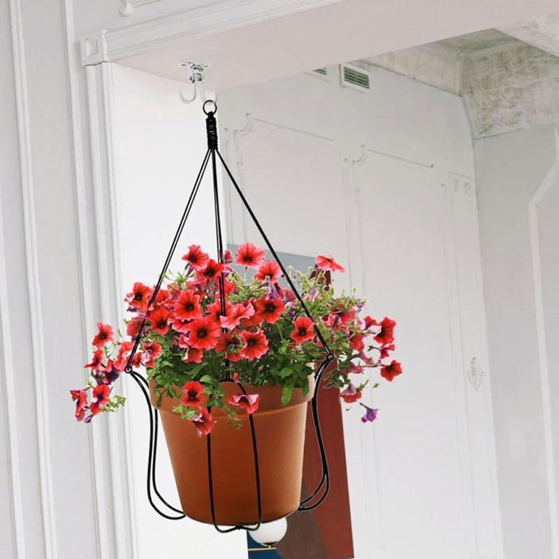 2/4pcs Stainless Steel Ceiling Plant Hooks Ceiling Mount Hanger For Home Residential Office Use