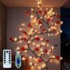 Rose LED Zweiglichter für die Wand, Rose Blumengirlande Zweigdeko Girlande mit 144 LED Lichtern und Fernbedienung, 8 Beleuchtungsmodi, Weihnachtsdekorationen Innen