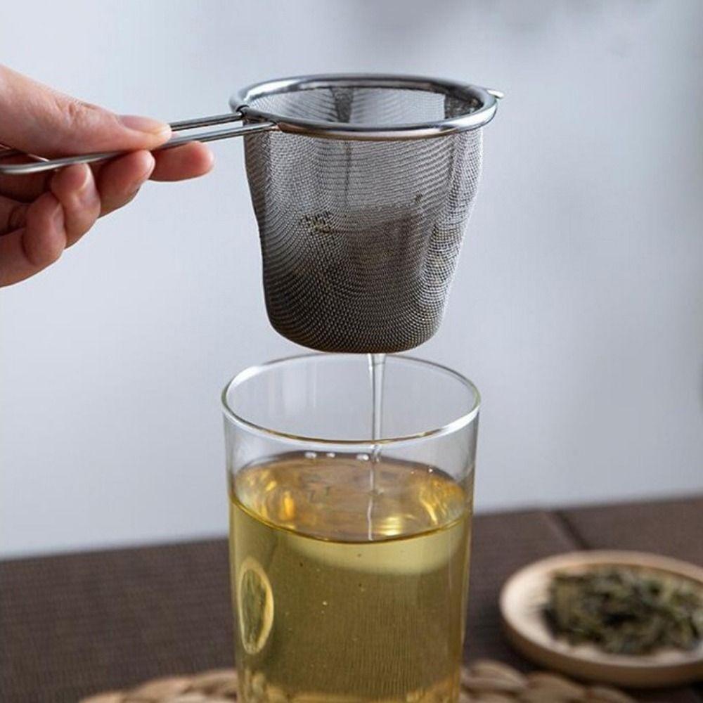 Single Ear Shape Stainless Steel Tea Strainer Anti-Scald Fine Mesh Colander  Flour Filter