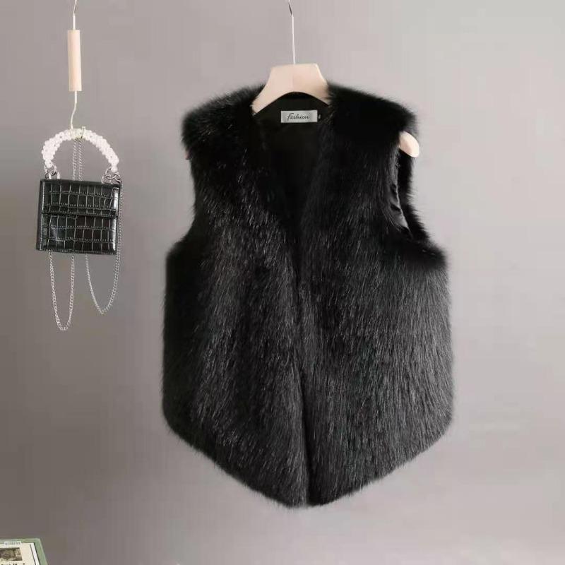 Autumn and winter new fur vest women's short imitation Rex rabbit hair vest slim and thin fur vest vest