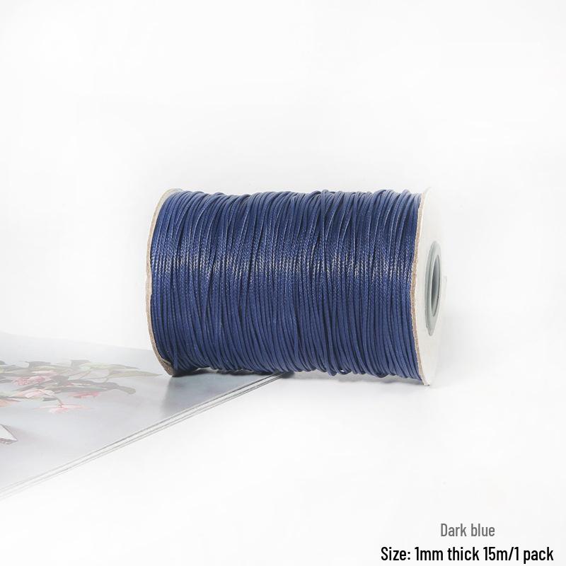 15m 1mm Korean Waxed Cord Faux Leather for DIY Bracelets & Necklaces