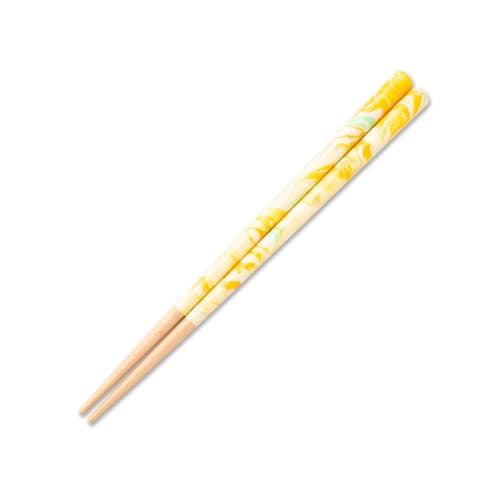 Children's Chopsticks, Dishwasher Safe, Natural Wood, 18cm, Unisex, Ages 7-9, FUSION Cream, Lemon, Yellow, Made In Japan, G-64646