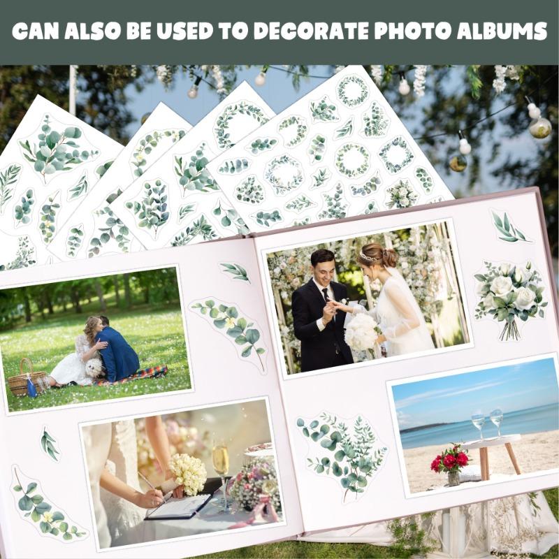 Grüne Blätter Scrapbook Sticker / 100 Eukalyptusblätter Hochzeitsfeier Sticker zum Scrapbooking, Journaling, für Alben, Grußkarten