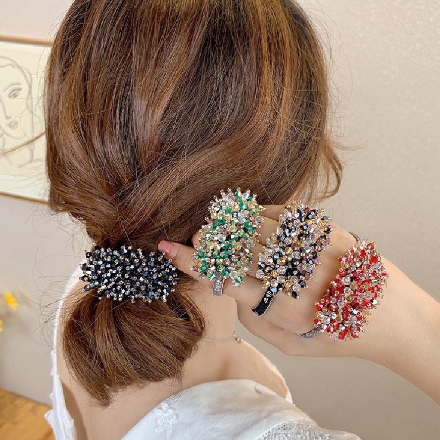 

Korean Crystal Beaded Hair Tie: Elegant, Retro, Versatile Accessory жемчужный