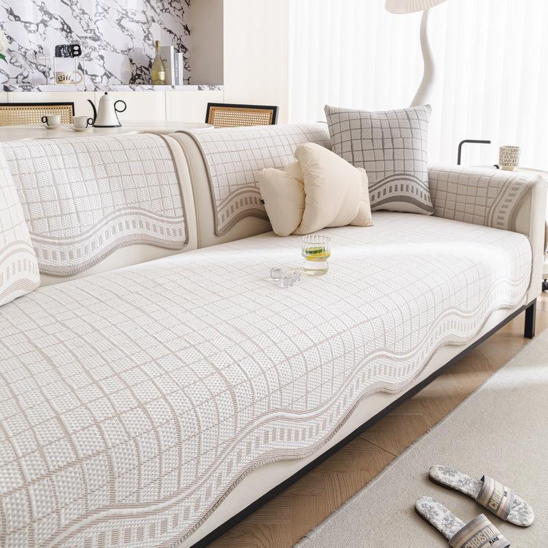 Summer sofa cushion  new ice silk straight row sofa mat seat cushion advanced cooling sofa cover cover cloth