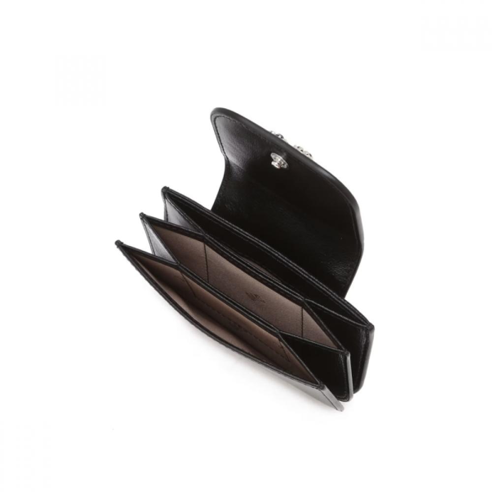 Daks Women S Black Cowhide Accordion Card Wallet Dcho6f310bk