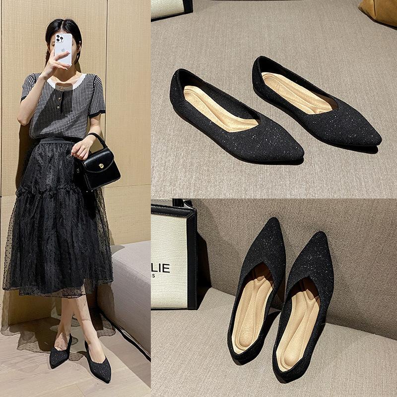 Strength Super Soft Comfortable Flat Bottom Pointed Princess Shoes Flying Weaving Women's Shoes Weaving Women's Shoes