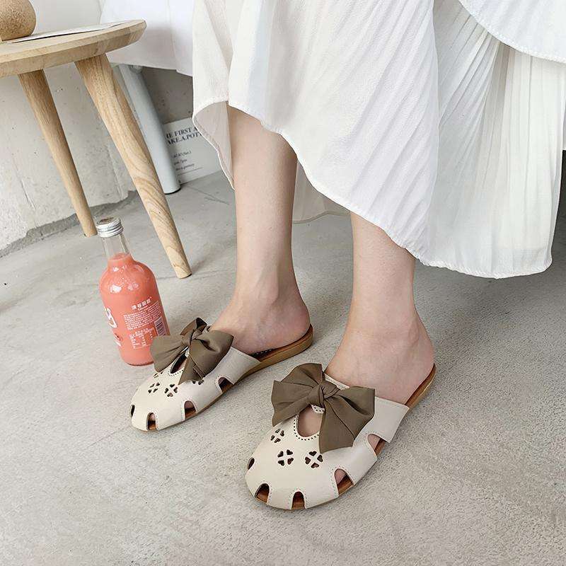 Slippers Women's Outer Wear 2025 Summer New Versatile Korean Version of Fashion Beach Shoes Flat Sandals Student Bag Head Half Drag