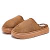 Fashion Fashion Faux Suede Plush Slippers Women Non Slip Platform Cotton Slippers for Woman Indoor Fur Warm House Fur Slides Mujer