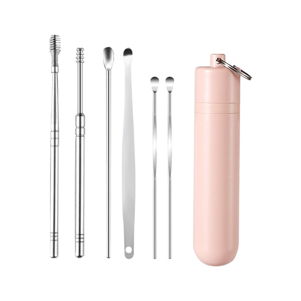 6 Counts/Set Ear Wax Removal Tool Set With Storage Tube