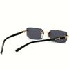 Rimless Sunglasses Rectangle Stylish Popular Eyeglasses Female Male Shades Compact Square Sun Eyeglasses for Women Men Traveling Oculos