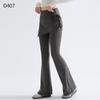 Damskie spodnie do jogi z podszewką polarową, lekko rozszerzane u dołu - Slim Fit, Odzież sportowa Jesień/Zima do biegania, Pilatesu, Fitnessu