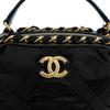 Chanel 22p Leather Chain Strap Handle Nylon Material Gold Hardware Handbag Female Model Black