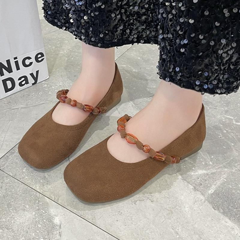 Fashion Flats Women Shoes Beaded Square Toe Loafers Shoes Casual Sport Sandals 2025 Trend New Summer Sneakers Elegant Walking Zapatos