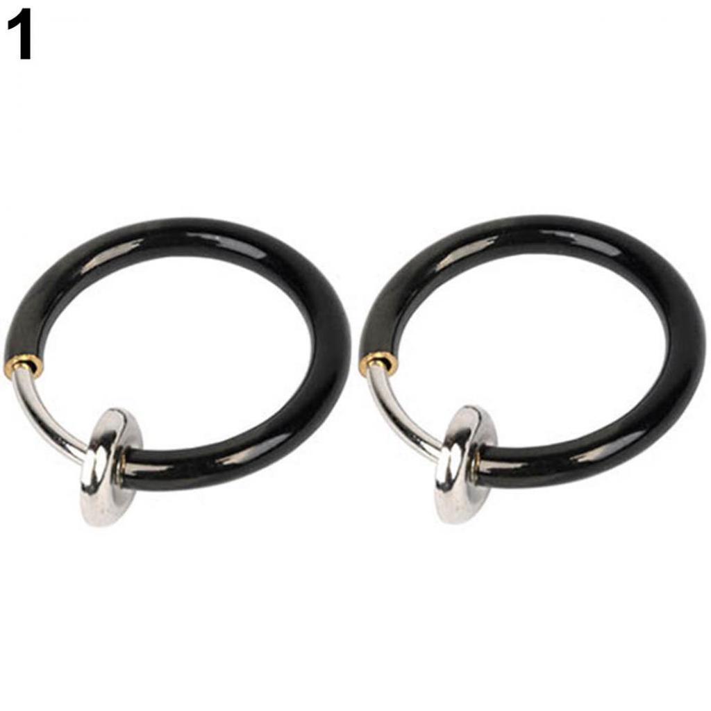 Spring Nose Septum Ring Earrings Two False Clips Non-Perforated Jewelry For Men And Women