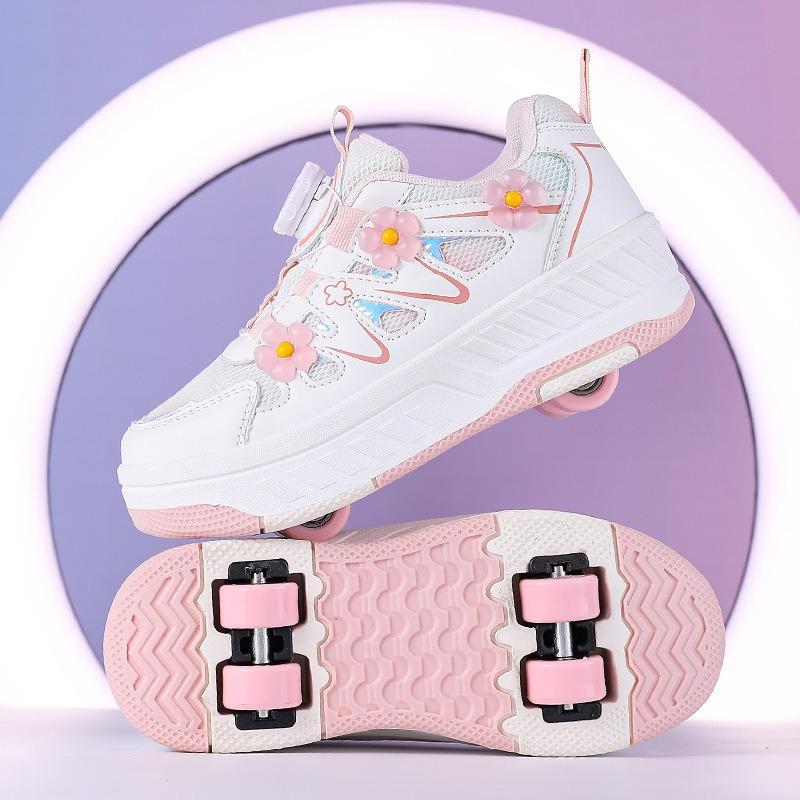 Four-wheel Runaway Shoes Girls Sports Pulley Shoes New Spring Burst Wheels Children's Skating