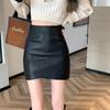 Large Size Brown Leather Skirt Women Summer PU Irregular Slim High Waist Bag Hip Skirt Fashion Vintage Female Clothing Y2k