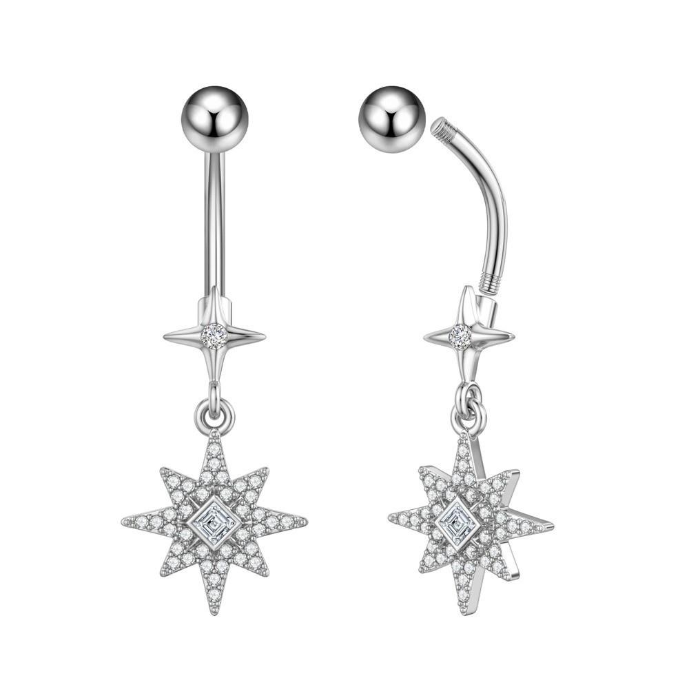 Elegant Butterfly Chain Navel Ring Exquisite Navel Button Belly Navel Stud  Body Piercing