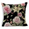 New Pink Black Rose Cushion Covers European Style Flowers Pillow Covers Hot Flowers Pillow Cushion Covers Decorative Couch Sofa