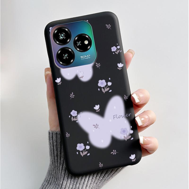 Case For ZTE Blade V60 Design 4G/Blade V60 Vita/Nubia V60 Design/Axon 60 Lite Soft Silicone Black Cover Cute Flower Cartoon Case