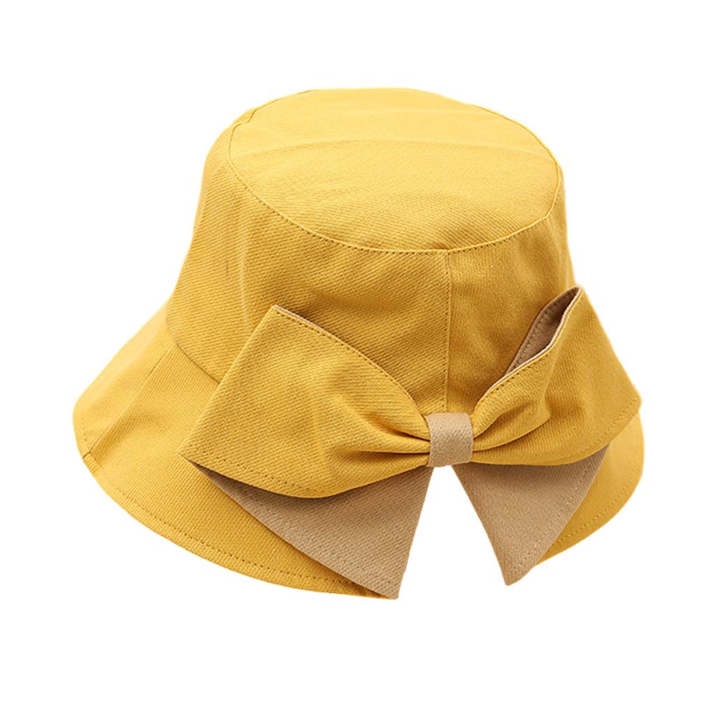 Outdoor Trendy Fisherman Hat with Bowknot Sun Protection Hepburn Style Bucket Caps for Women Fishing Camping Traveling