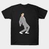 Men Black Print T-shirt Pee Wee Herman No-Cut Transfer Paper Print Cotton Tshirt