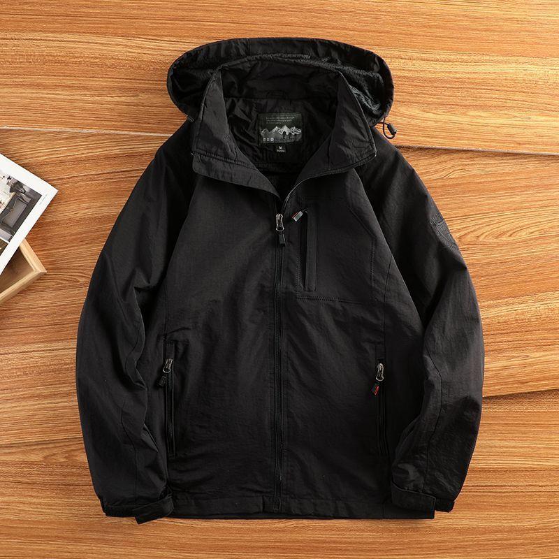 Lässiger Mantel Herren Frühling und Herbst Locker Übergröße Mittelalterlicher Herrenjacke Sportoberteil Herren Outdoor Dreifachschutzjacke