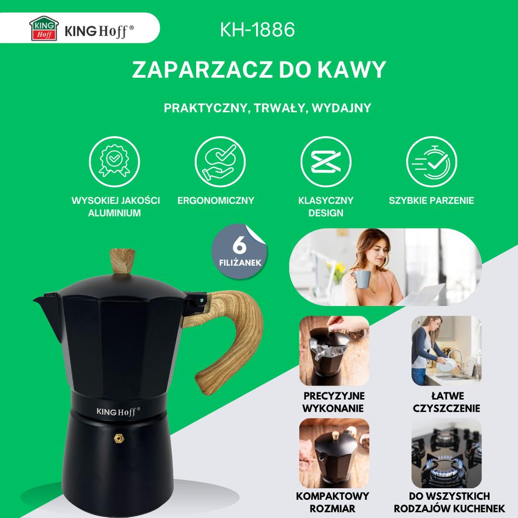 Kawiarka espresso Kafeterka ciśnieniowa KINGHOFF 300ml 6 filiżanek KH-1886