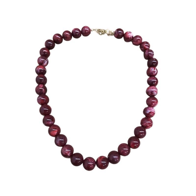 Colorful Elegant Bead Collarbone Chain Vintage Round Acrylic Bead Choker Delicate Neck Accessory for Prom Wear
