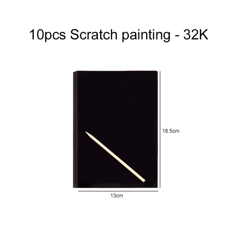 10/20/50pcs Colorful Scratch Paper Children Drawing Toys Drawing Template Ruler DIY Painting Toy For Kids Birthday Gifts TMZ