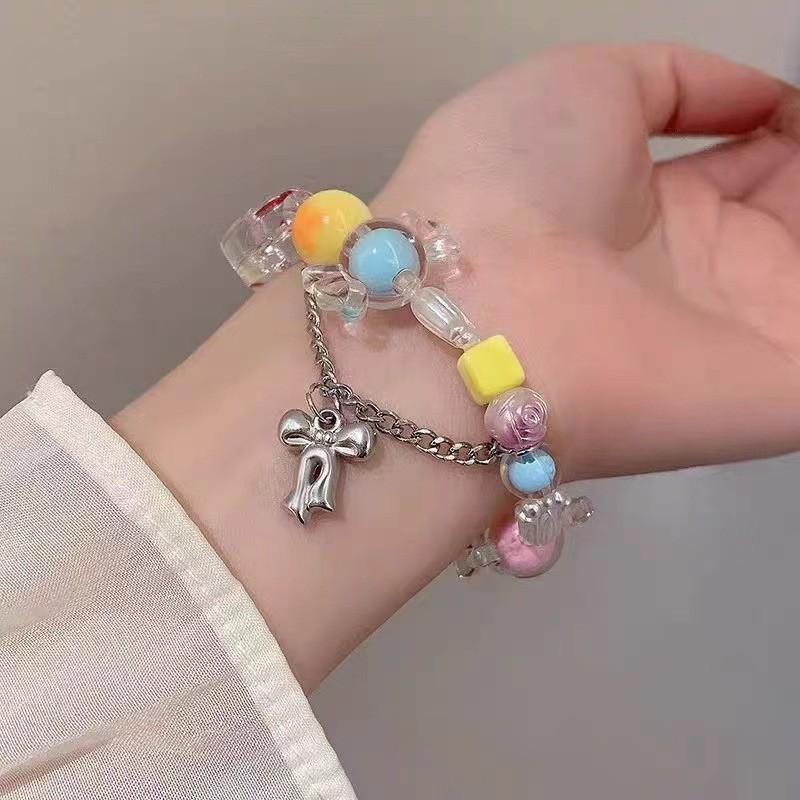 Ceramic Macaron Stylish Sea Shell Beaded Bracelet Womens Sweet Fresh Design Summer