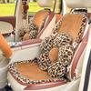 Leopard Print Winter Car Seat Cushion, Thick Warm Rabbit Fur, Soft & Comfortable Interior Cushion