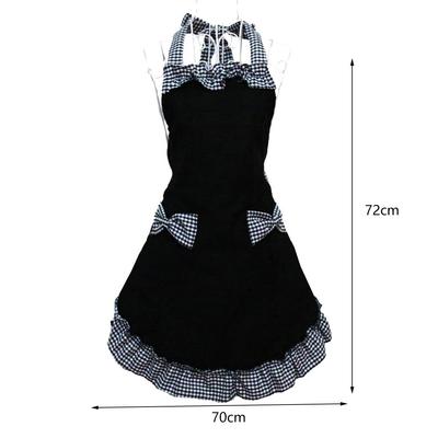 Cute Retro Lovely Vintage Ladies Kitchen Fashion Flirty Women's Aprons With Pockets Black Patterns For Mother's Day Gift