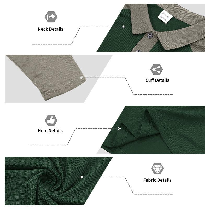 Herren American Style Lockerer Farbblock Casual Umlegekragen Langarm Golf Poloshirt