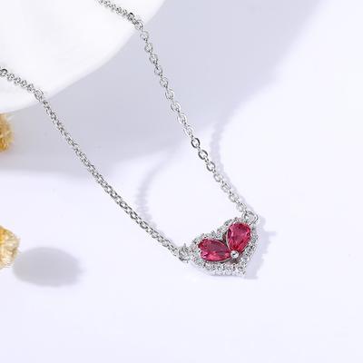 Wind Heart-Shaped Zircon Necklace Trinkets, Love Light Luxury Versatile High-End Necklace Women
