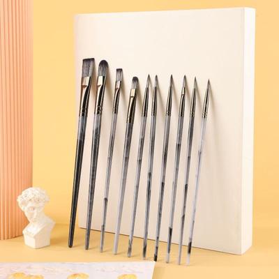 10Pcs Professional Colorful Oil Painting Brushes Nylon Hair Artist Paint Brush Set Watercolor Acrylic Paintbrush