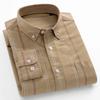 Modische koreanische Trends lässige langärmlige Hemden für Herren Slim Fit schlichtes Hemd 100% Baumwolle karierte gestreifte Oberteile weiche Designerkleidung