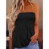Haut Bandeau Tube Uni Couleur Solide Sans Bretelles pour Femmes - Mode Polyvalent