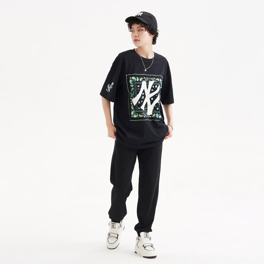 New MLB SS23 Set-in Sleeve T-Shirt Unisex Black 3ATSI0133-50BKS