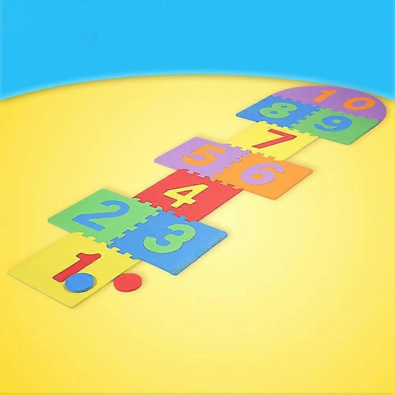 Children Giant Hopscotch Mat Game Kids Soft EVA Foam Interlocking Tiles Indoor Outdoor Garden Family Game Toys