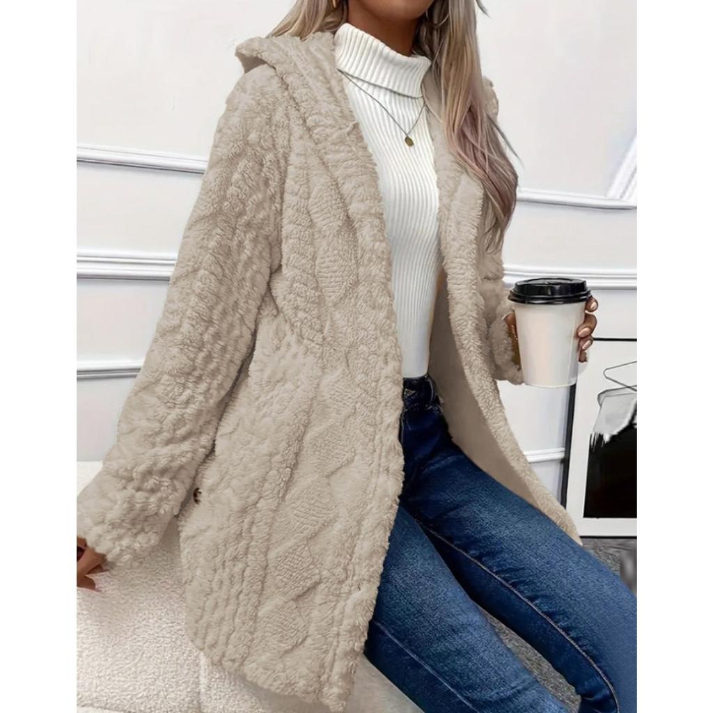 Damen Winterjacke mit Kapuze, Warme und dicke Jacke für kaltes Wetter, Modische Jacke zur einfachen Pflege, Damen Winterjacke, Kleidung für kaltes Wetter