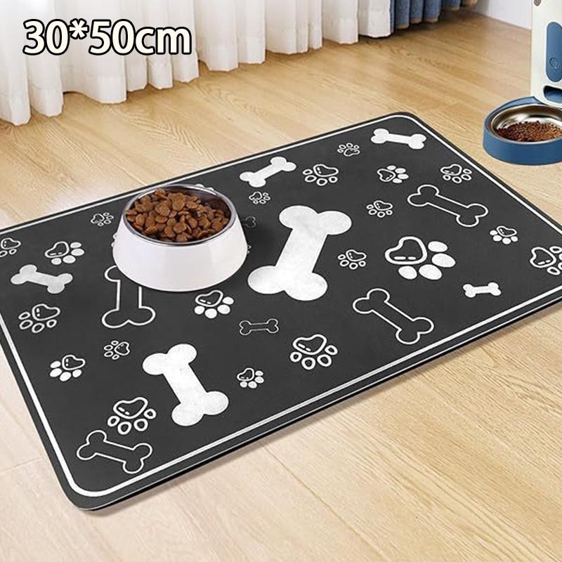 Diatomaceous Mud Absorbent Pet Placemat For Food And Water Bowl With Waterproof Quick-Dry Rubber Backing Non-Slip Home Pet Mat