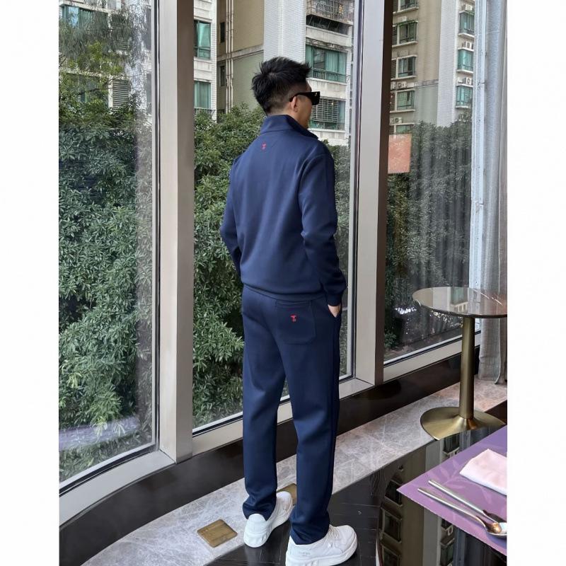 2025 Autumn Men's Embroidered Half-Zip Hoodie - Trendy and Fashionable Long-Sleeved Top