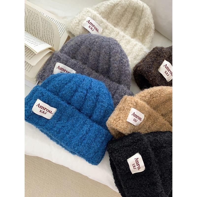 Knitted Hat for Women In Autumn and Winter Students' Thickened Warm Headband Ear Protection Cold Hat Small Woolen Hat Showing Face Trendy