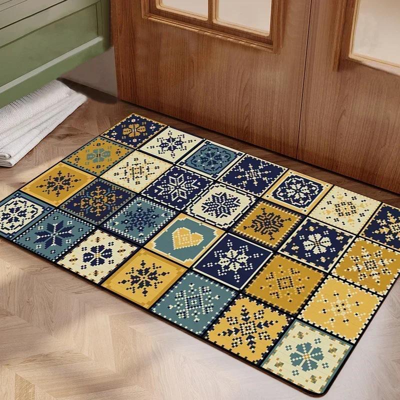 Diatomite Kitchen Anti-slip Oil-absorbent Foot Mat Living Room Bedroom Bathroom Dirt-resistant Carpet Rug Home Decor