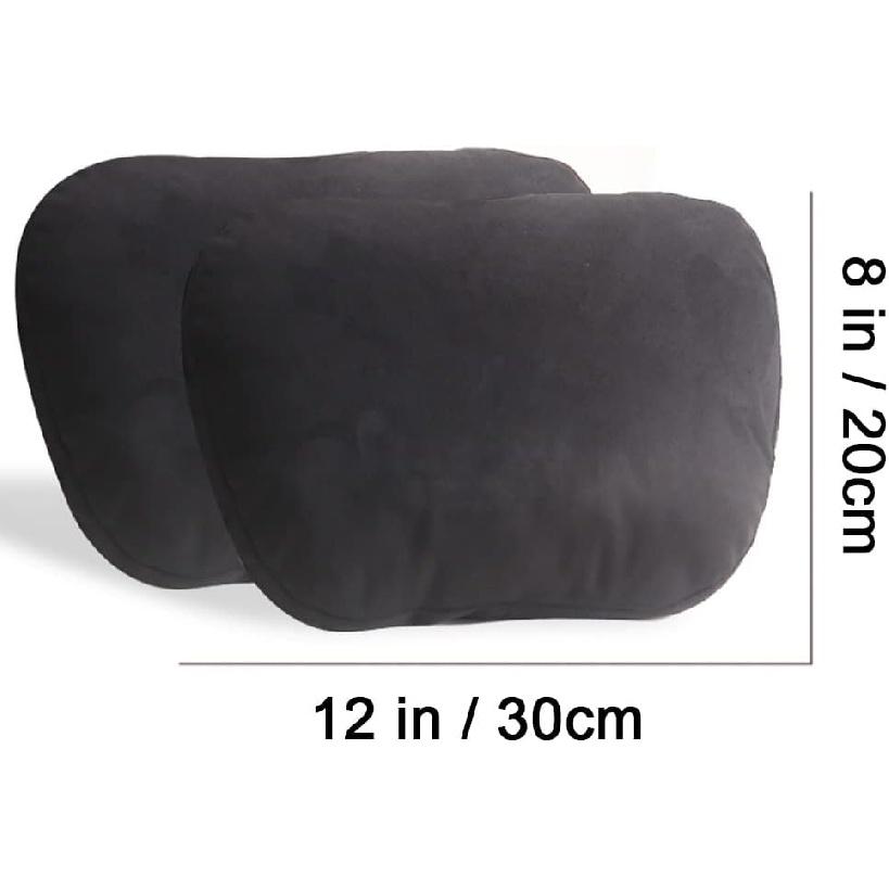 2 Stück Autositzkissen Auto-Kopfstütze Bequeme Kissen für Reisen Innenzubehör(Kopf,Schwarz)